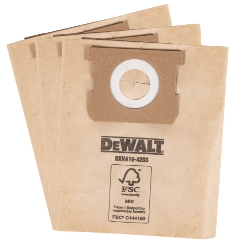Dewalt DXVA19-4203 Dust Bag for Garage 23L Vacuum - Pack of 3 image