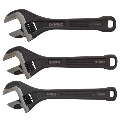 Dewalt 3 Piece All Steel Adjustable Wrench Set image