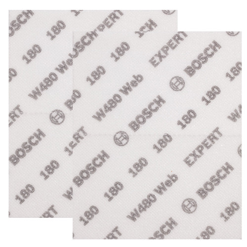 Bosch EXPERT 115mm x 140mm W480 1/4 Hand Sanding Sheets G180 - Pack of 2 image