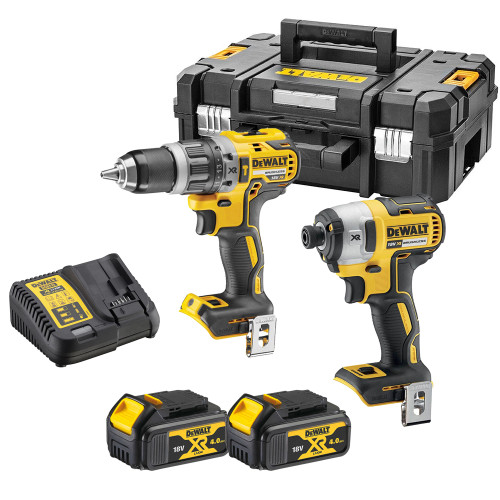 Dewalt DCK266M2T 2 Piece 18V XR Brushless Power Tool Kit, 2x 4.0Ah Batteries, Charger & TSTAK Case image