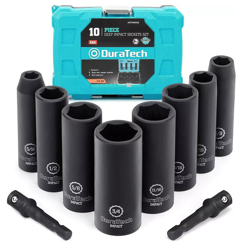 Duratech DTIMSS10M 10 Piece 3/8in Sq. Drive Metric Impact Socket Set image