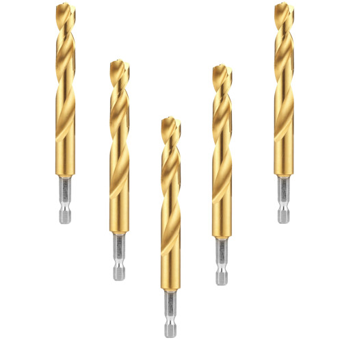 Milwaukee 11.5mm SHOCKWAVE HSS-G Tin Red Hex Drill Bits - Pack of 5 image