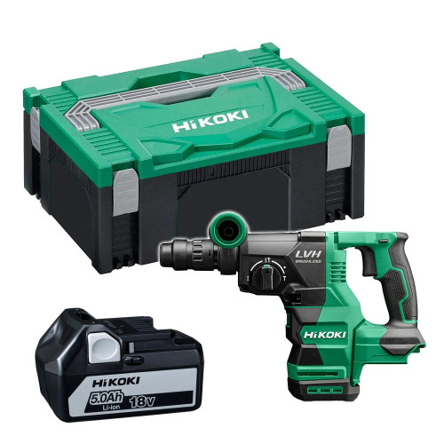 Hikoki DH1826DCW2Z 18V Brushless SDS+ Hammer Drill - Body, Case & 1x 5.0Ah Battery image