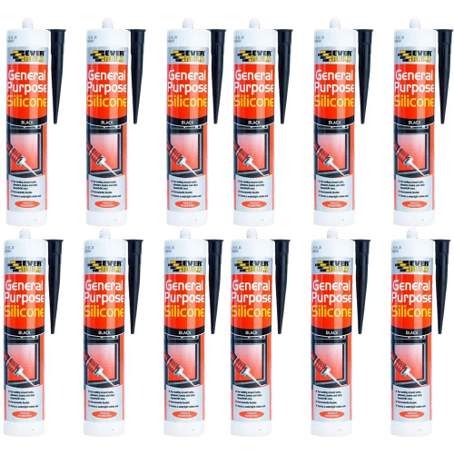 Everbuild General Purpose Silicone 280ml - Black - Box of 12 image