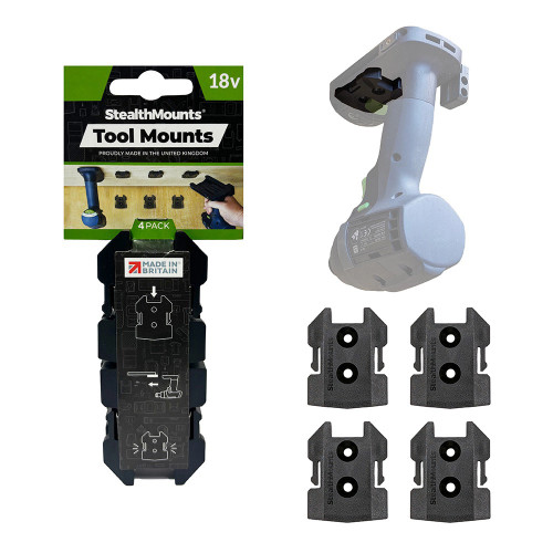 StealthMounts BLACK Tool Mounts for Festool 18V Batteries - Pack of 4 image