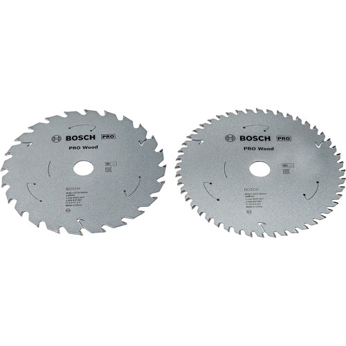 Bosch PRO 2 Piece 165mm x 20mm 24T & 48T Wood Circular Saw Blades image