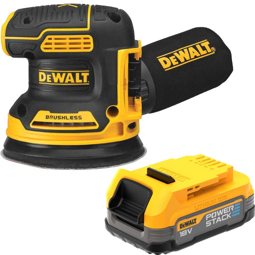 Dewalt DCW210N 18V XR Brushless 125mm Random Orbital Sander & 1.7Ah Powerstack Battery image