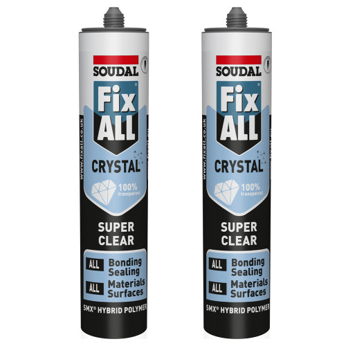 Soudal Fix ALL Crystal Bonding Sealant (Clear) - 290ml - Pack of 2 image