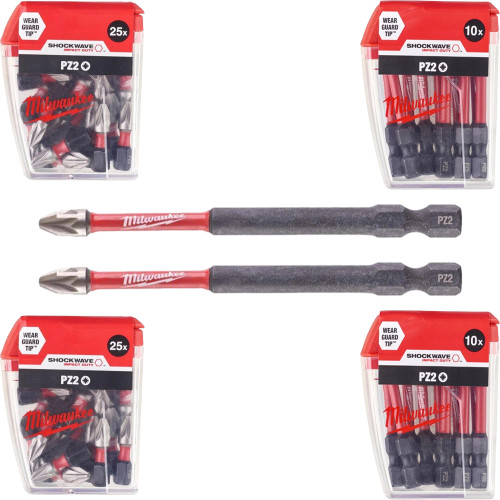 Milwaukee 72 Piece SHOCKWAVE PZ2 Impact Screwdriver Bit Set image