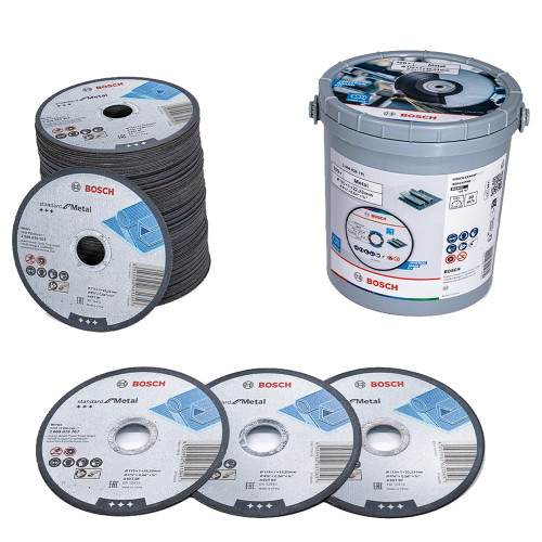 Bosch 115 x 22.23 x 1.0mm Standard for Metal Straight Cutting Discs - Pack of 100 image