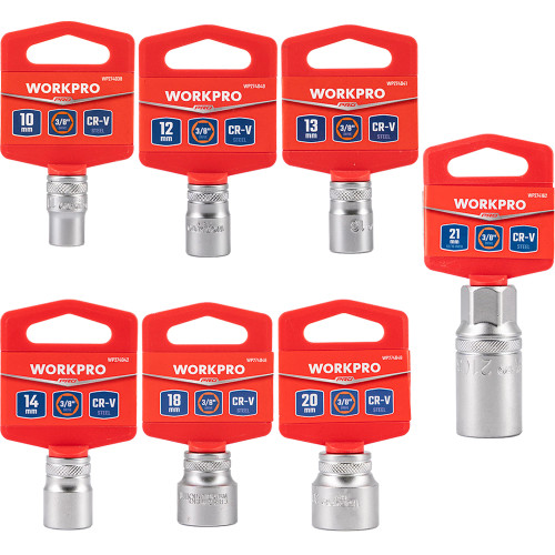 WORKPRO 7 Piece 3/8" Sq. 6-Point Socket Set image