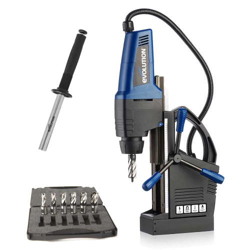 Evolution EVOMAG42 42mm Electric Magnetic Drill, 6x Short Cutters & Swarf Collector image