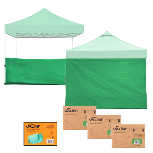 Vaunt 4 Piece 3.0m x 1.9m Plain Gazebo Side Panel Kit - Green image
