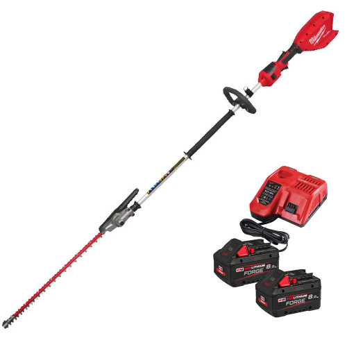 Milwaukee M18 FHETE27-802 18V FUEL Brushless 267cm Extended Pole Hedge Trimmer, 2x 8.0Ah FORGE Batteries & Charger image