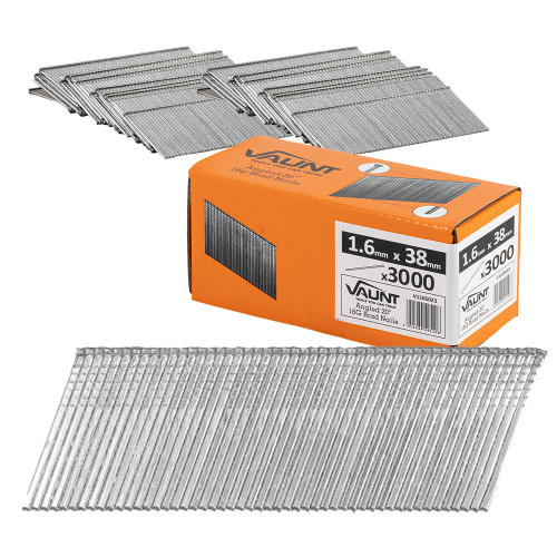 Vaunt 38mm 16g 20° Angled Brad Nails - Pack of 3000