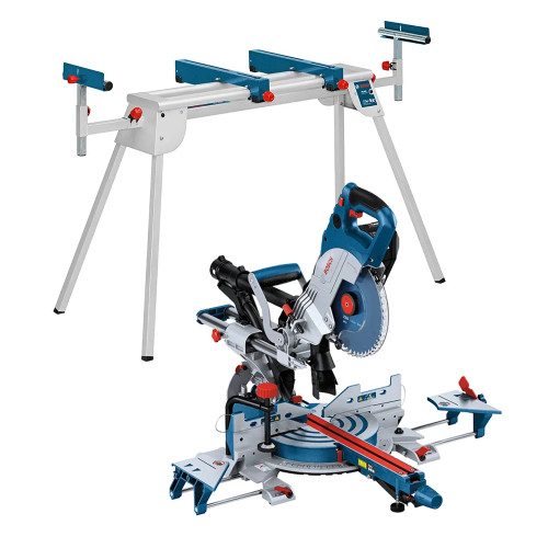 Bosch GCM 18V-216 DC 18V 216mm BITURBO Brushless Sliding Mitre Saw - Body & GTA 2600 Saw Bench image