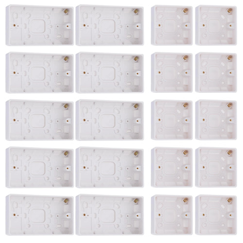 BG Electrical 800 Series 1-Gang & 2-Gang 32mm Surface Pattress Boxes - Pack of 20 image