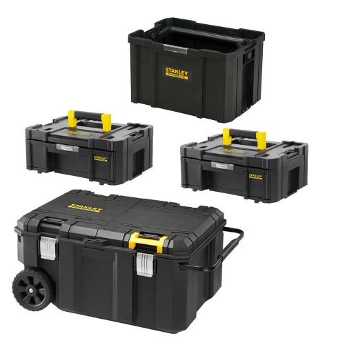 Stanley FatMax PRO-STACK 113L Job Chest, 2x PRO-STACK Deep Drawer Cases & FatMax PRO-STACK Open Tote image