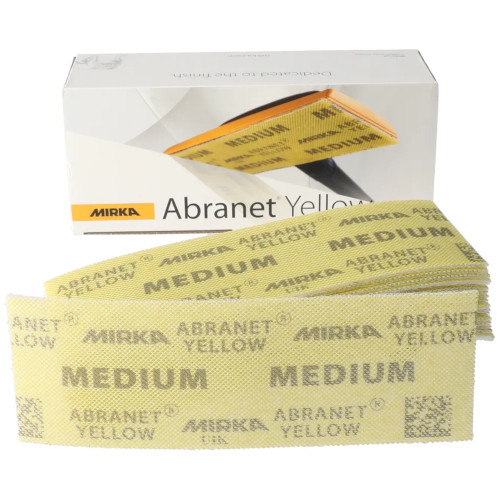 Mirka Abranet Yellow 80 x 230mm Grip Medium Grit Sanding Pad - Pack of 20 image