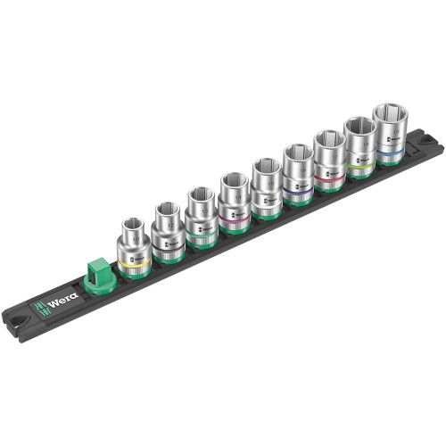 Wera Zyklop 9 Piece 1/2'' Socket Set on Rail image