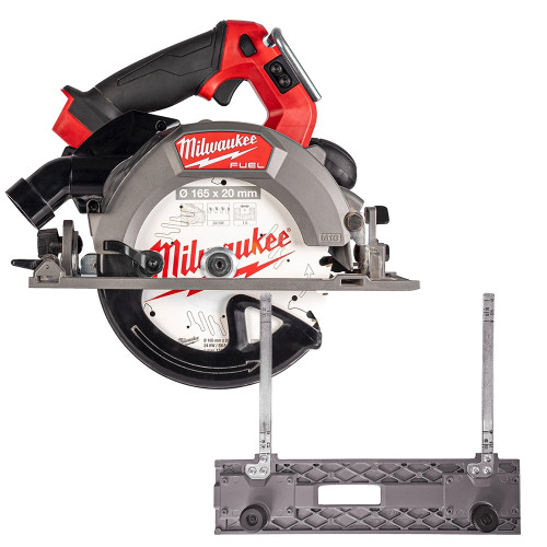 Milwaukee M18 FCSDC165-0 18V FUEL Brushless 165mm Circular Saw - Body with Guide Rail Adapter image