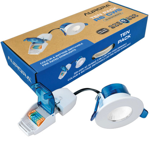 Aurora AU-R61W/CWS Fixed Fire Rated Downlight - Pack of 10 image