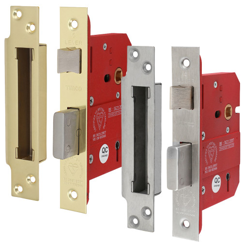 Timco 5 Lever British Standard CE Sashlock - Stainless Steel - 78 Case / 57 Backset image