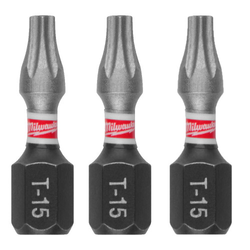 Milwaukee GEN4 TX15 25mm SHOCKWAVE Impact Screwdriver Bits - Pack of 3 image