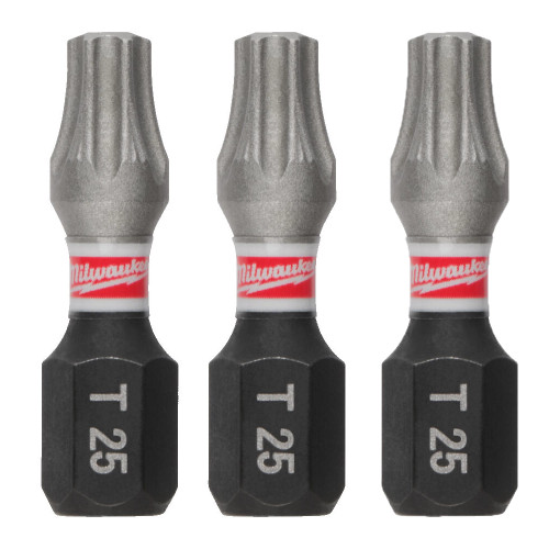 Milwaukee GEN4 TX25 25mm SHOCKWAVE Impact Screwdriver Bits - Pack of 3 image