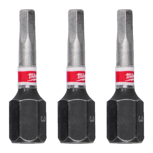 Milwaukee GEN4 HEX3 25mm SHOCKWAVE Impact Screwdriver Bits - Pack of 3 image