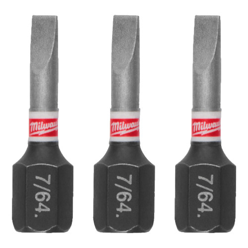 Milwaukee GEN4 SL0.6x4.5 25mm SHOCKWAVE Impact Screwdriver Bits - Pack of 3 image