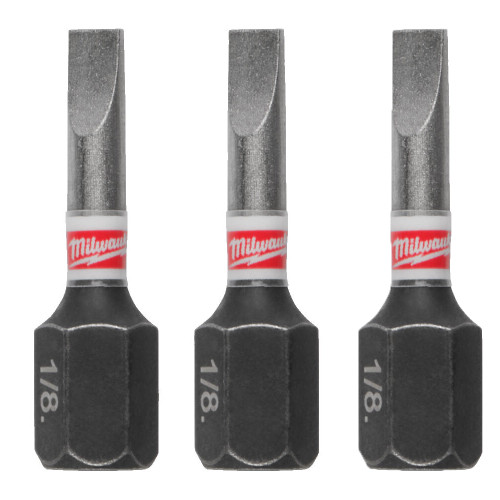 Milwaukee GEN4 SHOCKWAVE SL0.8 x 5.5 25mm Impact Screwdriver Bits - Pack of 3 image