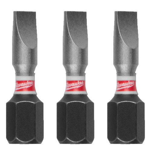 Milwaukee GEN4 SL1.2 x 6.5 25mm SHOCKWAVE Impact Screwdriver Bits - Pack of 3 image