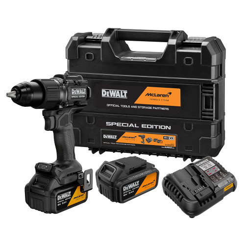 Dewalt DCD86MP1T McLaren F1 18V XR Brushless Combi Drill, 2x 5.0Ah Batteries, Charger & TSTAK Case image