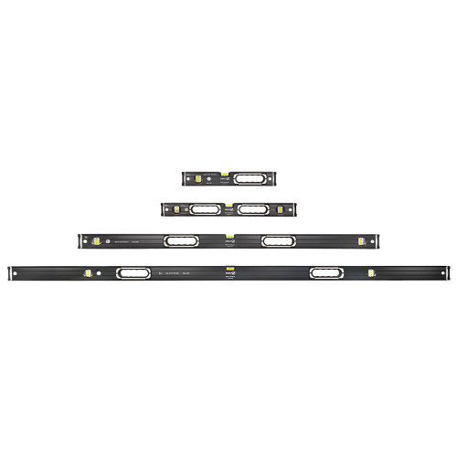 Stabila 4 Piece Type 196-2 Dark Shadow Spirit Level Set 400mm, 610mm, 1220mm & 1830mm image