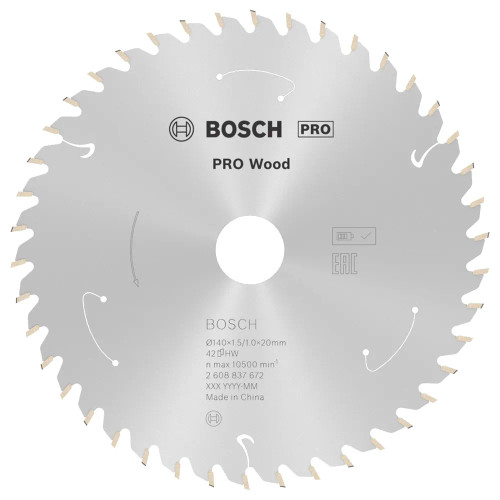 Bosch PRO 140mm x 20mm 42T Wood Thin Kerf Circular Saw Blade image