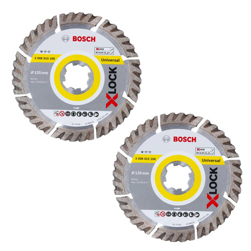 Bosch PRO X-LOCK 125 x 22.23mm Standard for Universal Cutting Diamond Discs - Pack of 2 image