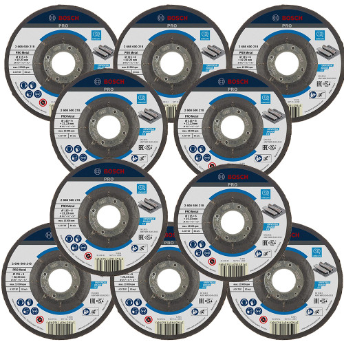 Bosch PRO 115mm x 22.23mm Metal Bonded Grinding Discs - Pack of 10 image