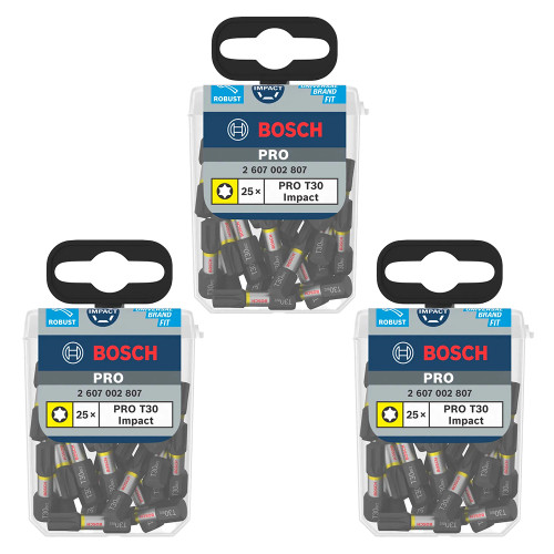 Bosch PRO T30 25mm Torx Impact Screwdriver Bits - Pack of 75 image