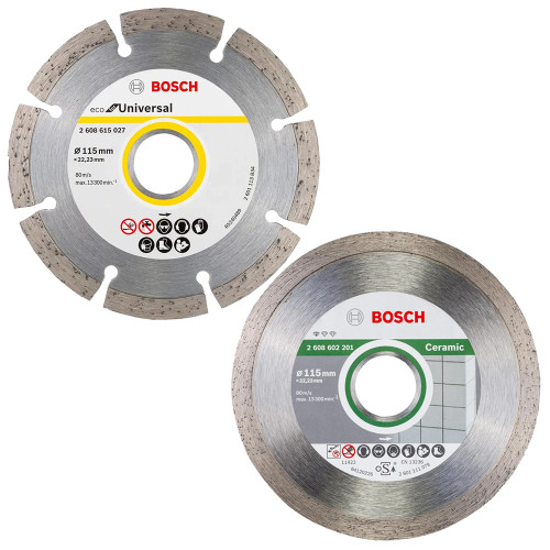 Bosch 2 Piece 115mm x 22.23mm ECO For Universal & Standard Ceramic Diamond Cutting Discs image