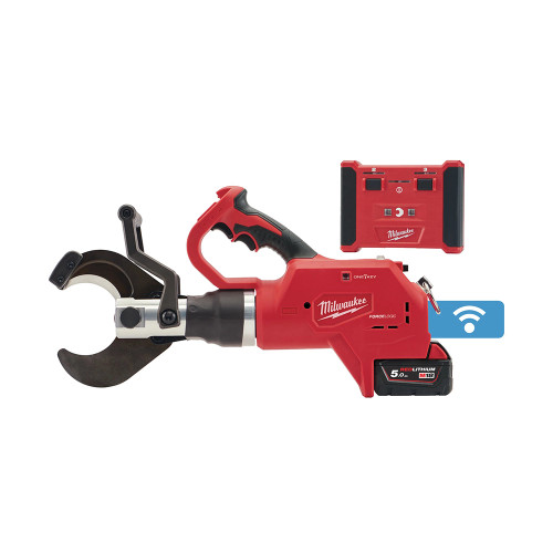 Milwaukee M18 FORCE LOGIC Hydraulic Remote Underground Cable Cutter, 2x 5.0Ah Batteries, Charger & Case image