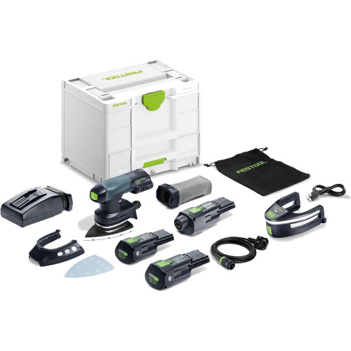Festool DTSC 400 18V ERGO Brushless Delta Sander, 2x 3.0Ah Batteries, Charger, Mains Adaptor & Case image