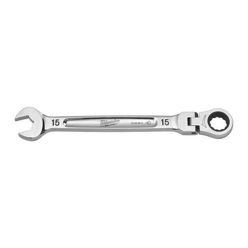 Milwaukee MAX BITE Flex Head Ratchet Spanner - 15mm image