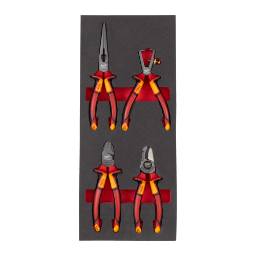 Milwaukee 4 Piece VDE Pliers Set With Foam Insert image