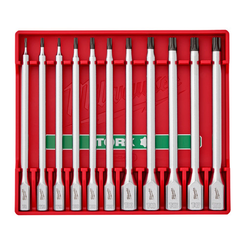 Milwaukee 11 Piece 1/4'' Sq. & 3/8'' Sq. Drive Torx Long Bit Socket Set image
