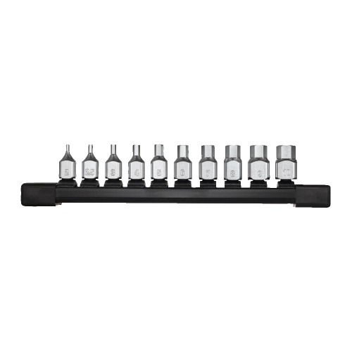 Milwaukee 10 Piece 1/4" Sq. Stubby Metric Hex Bit Socket Set image