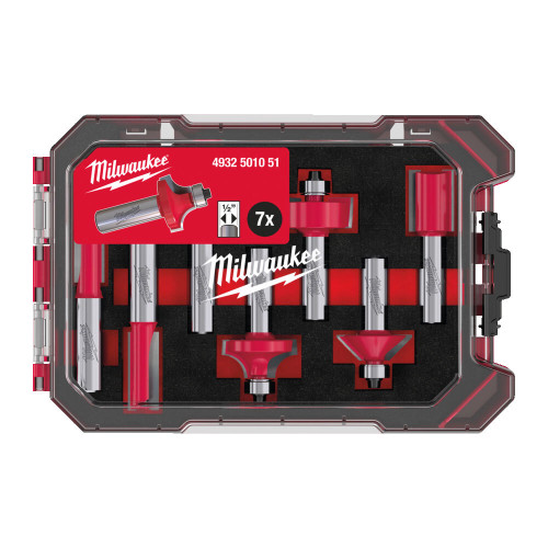 Milwaukee 7 Piece 1/2'' Mixed Router Bit Set image