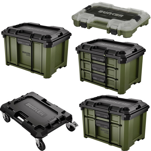 BUNKER Load-Up Stacking 5 Piece 6 Drawer & Organiser Trolley Set image