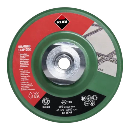 Rubi 115mm M14 50/60 Grit Diamond Flap Disc image