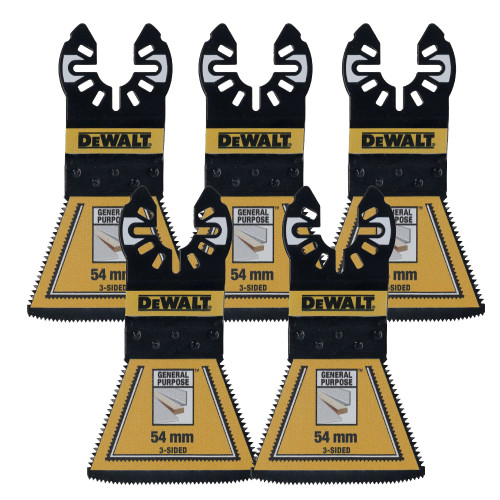 Dewalt DT20775-QZ 54mm 3-Sided Bi-Metal Oscillating Blades - Pack of 5 image